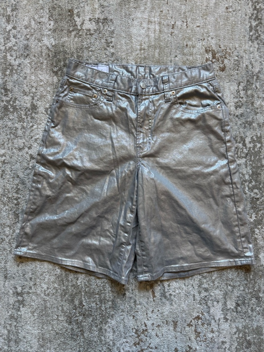GAP Metallic Silver Denim Shorts - Size 4